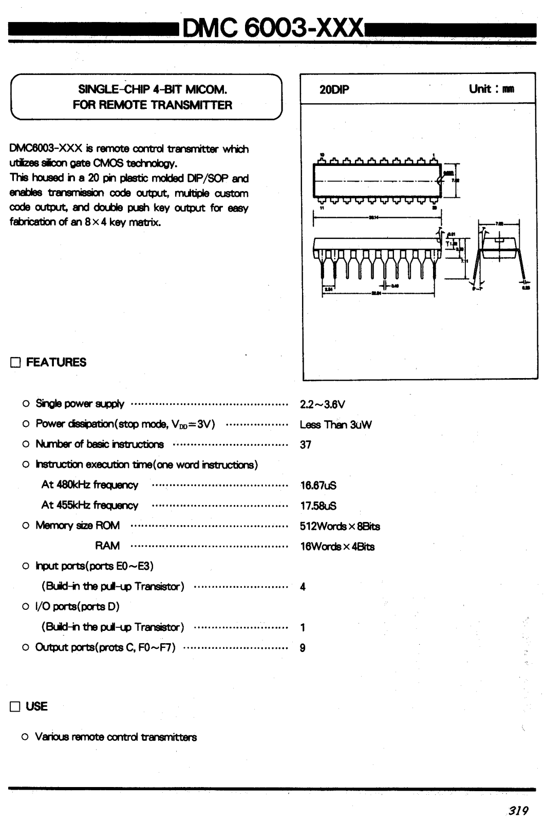 Daewoo Semiconductor DMC6003 Datasheet