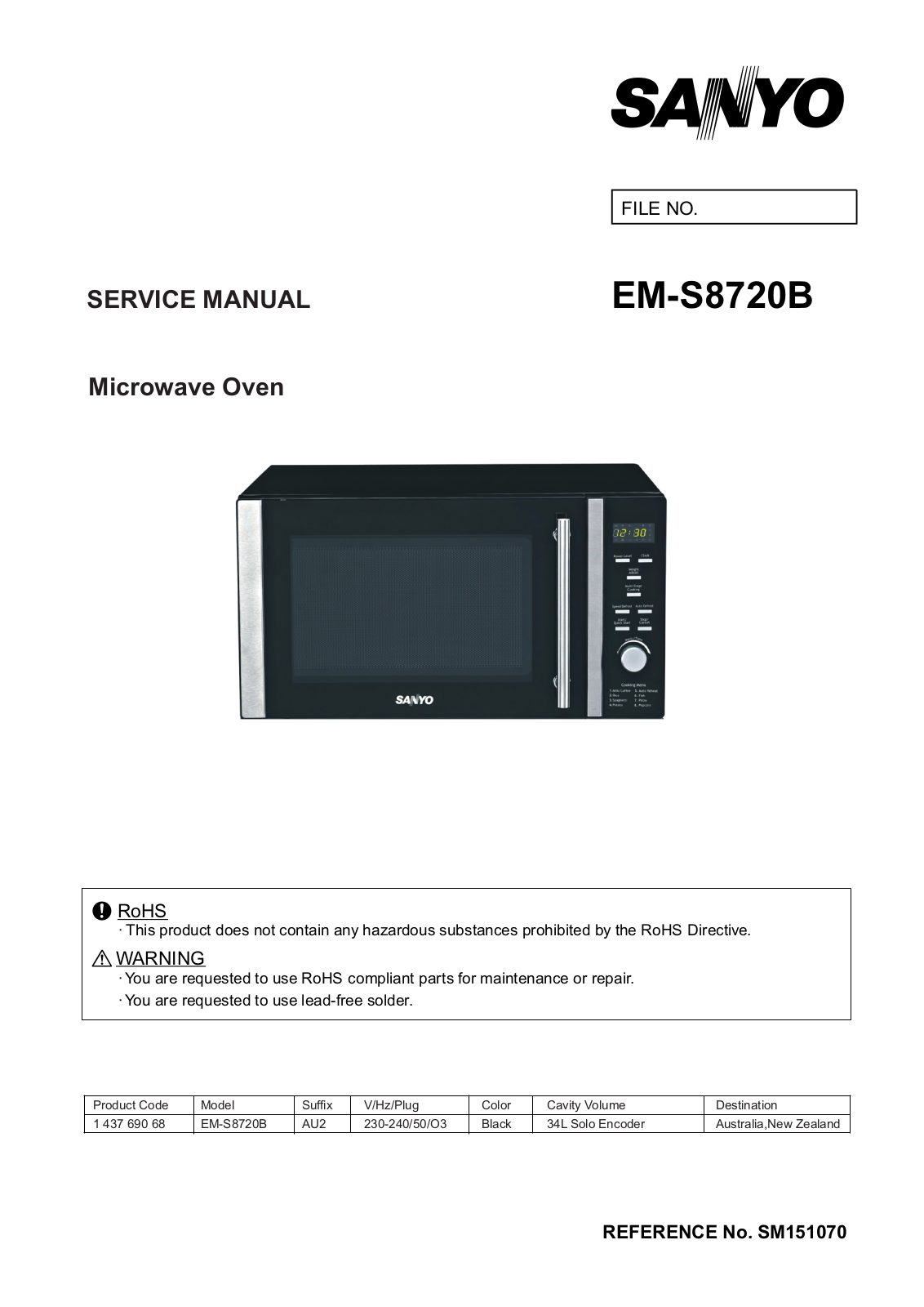 Sanyo EM-S8720B Service Manual