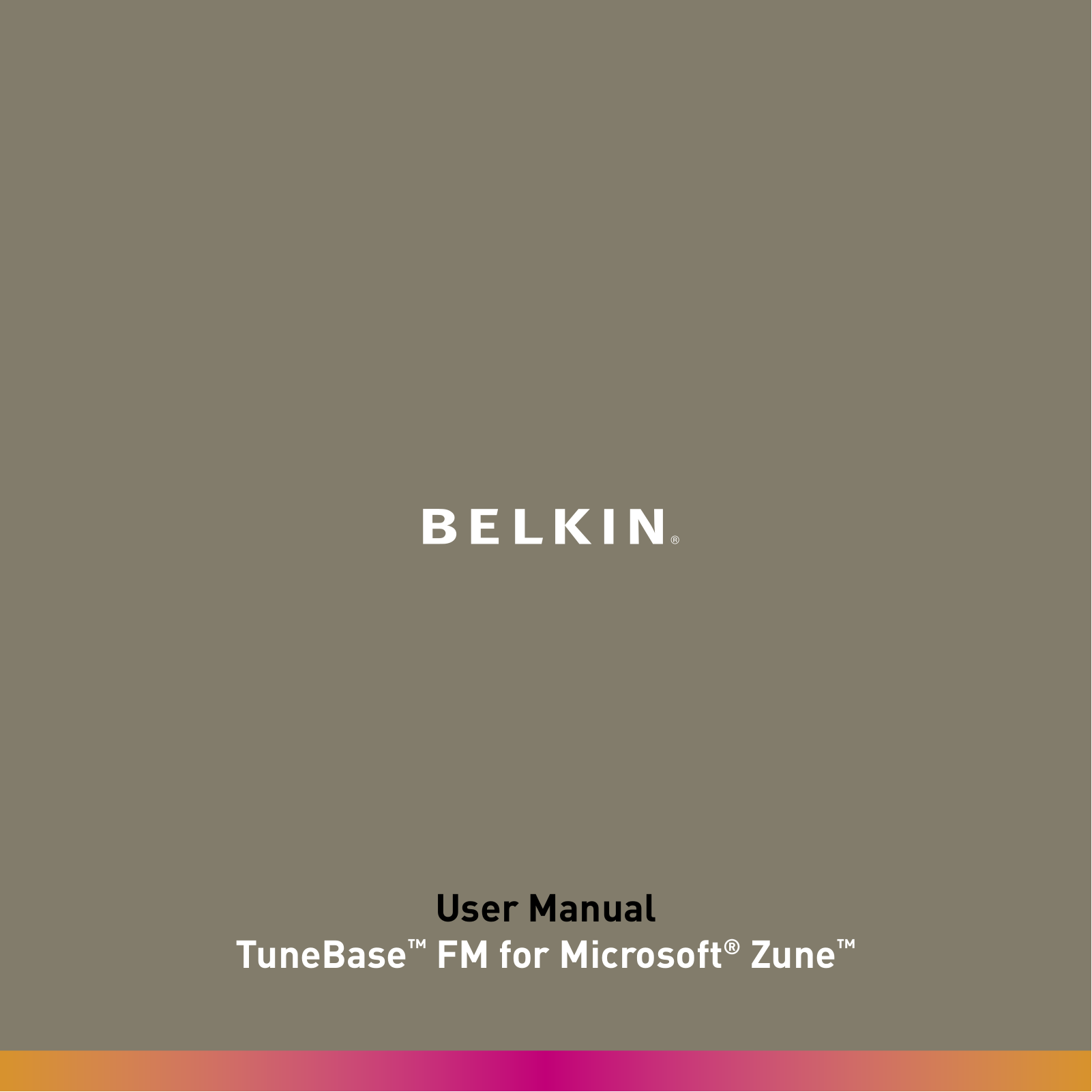 Belkin F8M026 TuneBase FM User Manua