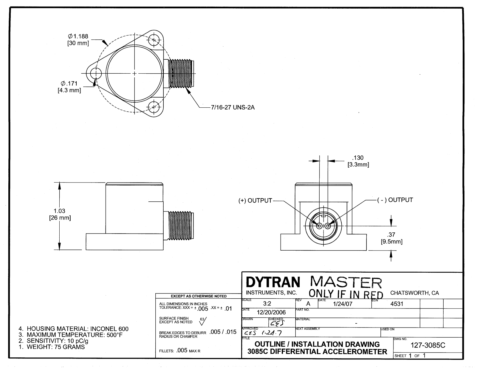 Datasheet 3085C Datasheet (DYTRAN) - ManualMachine.com