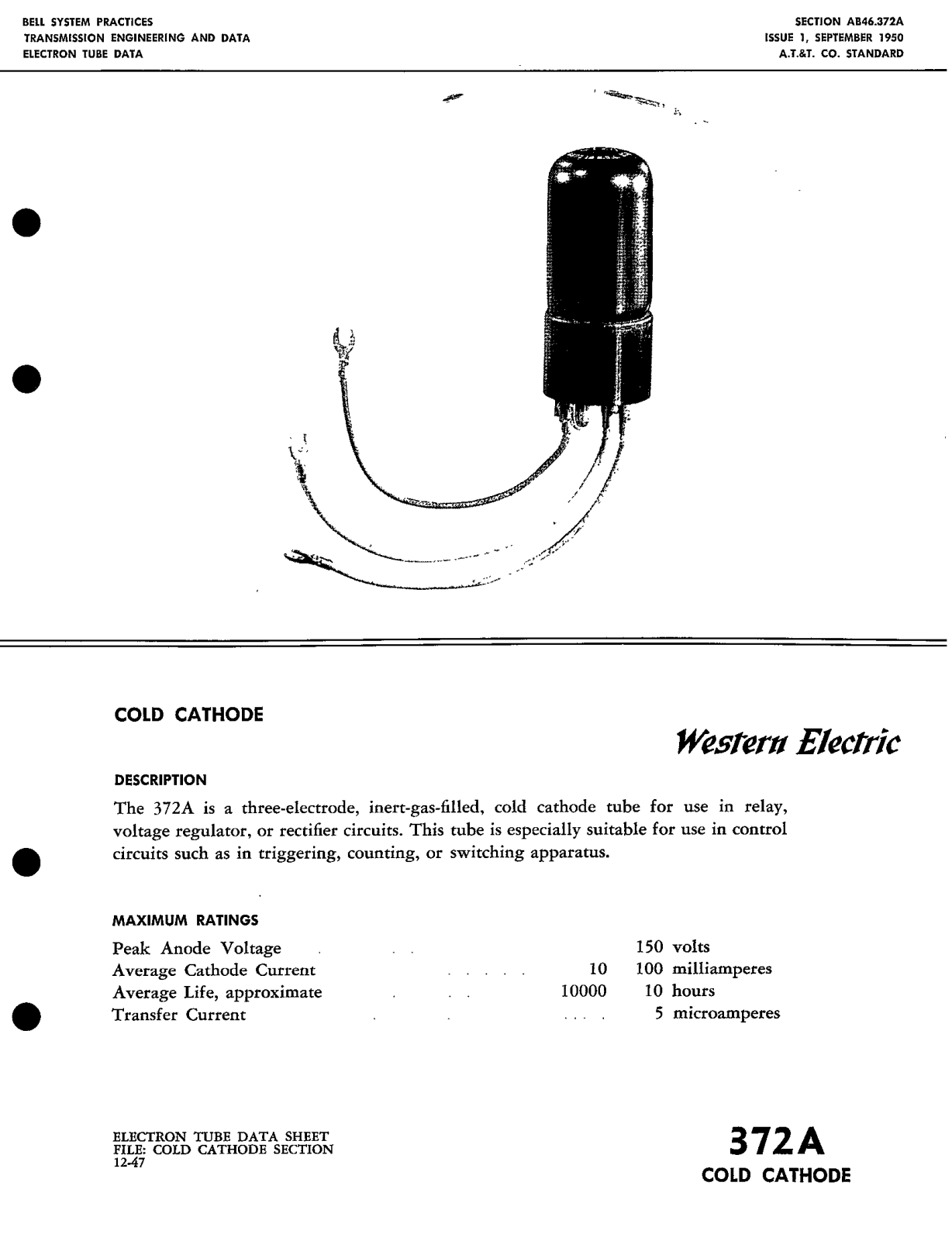 Western Electric 372-A Brochure