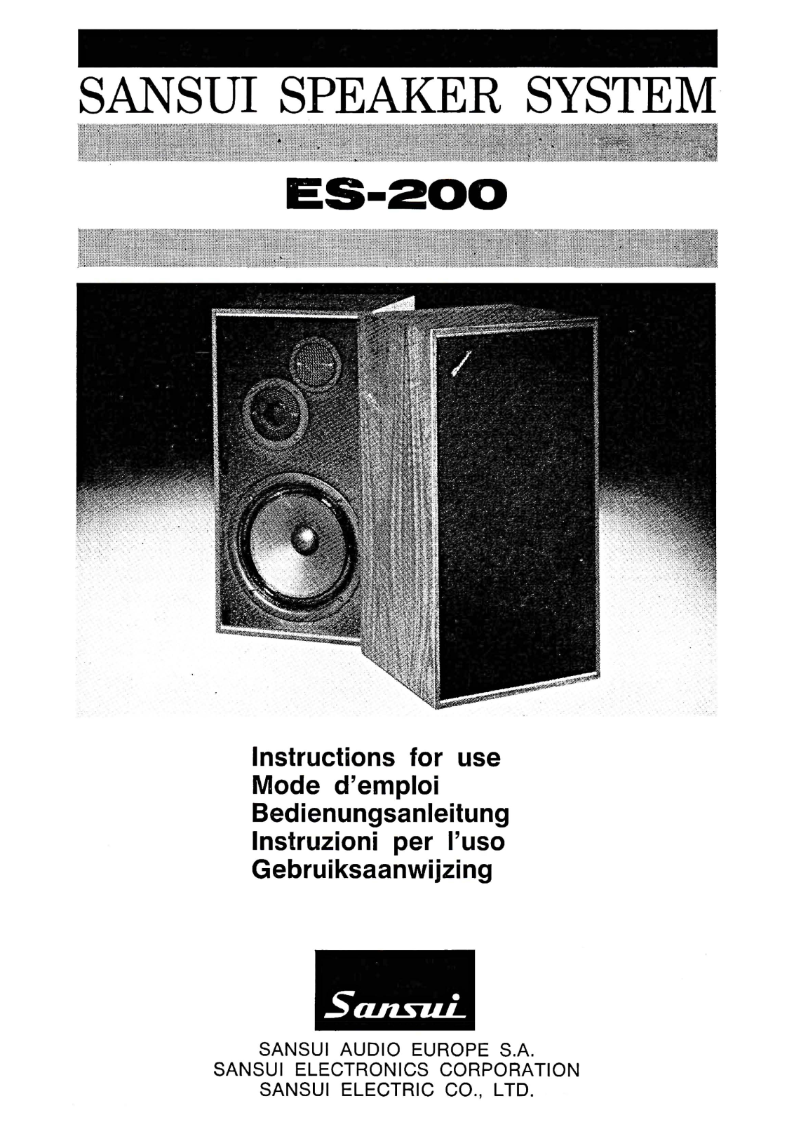 Sansui ES-200 Owners Manual