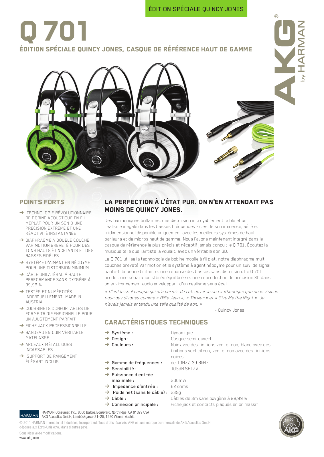 AKG Q 701 Data sheet