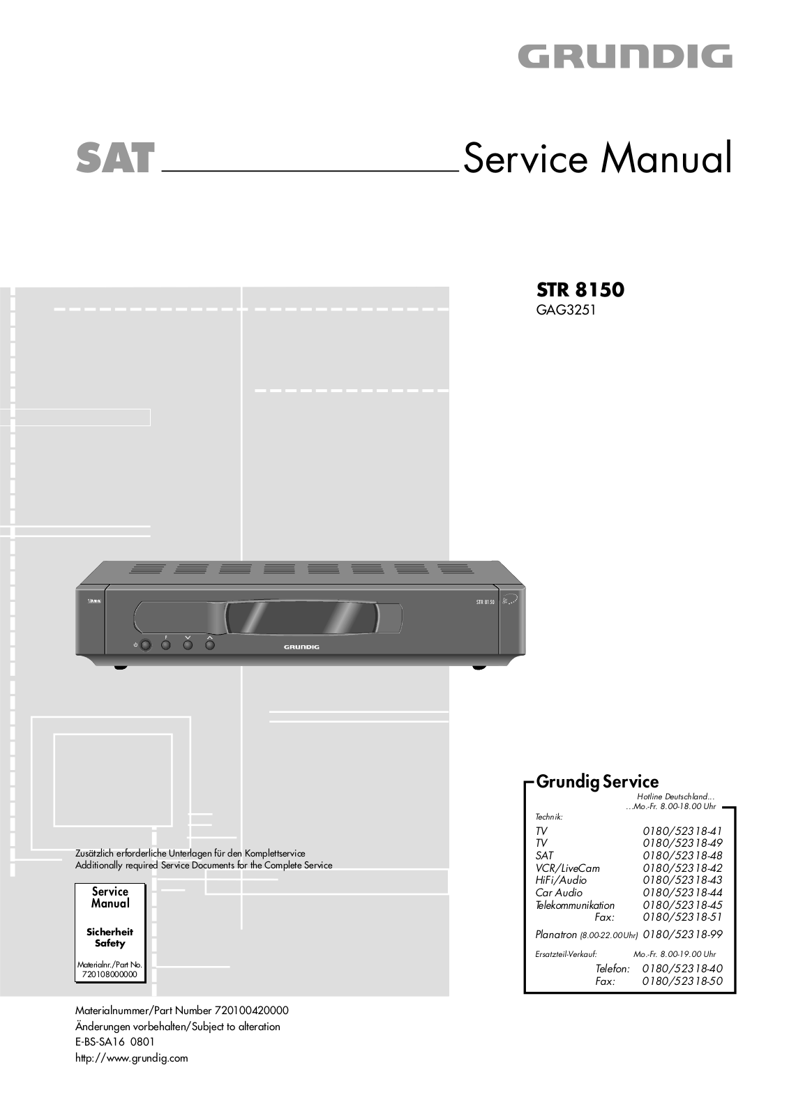 Grundig STR-8150 Service Manual