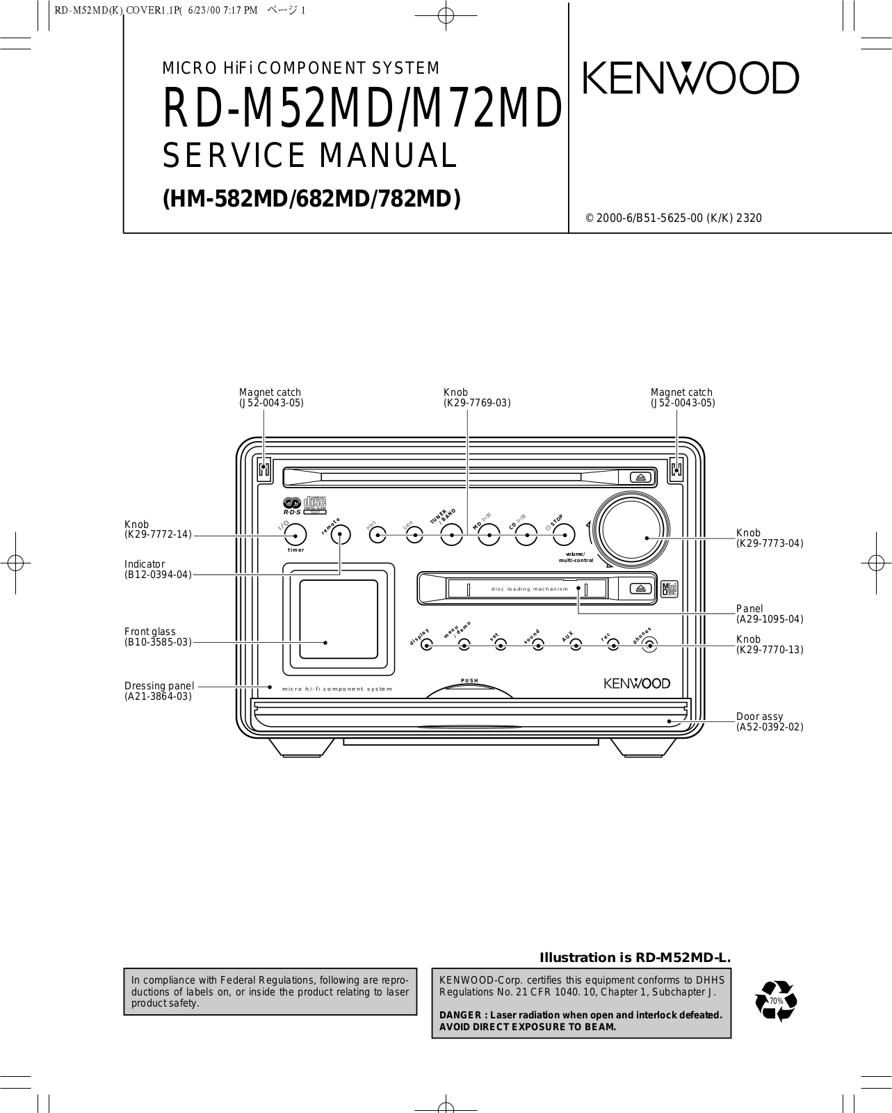 Kenwood M72MD Service Manual