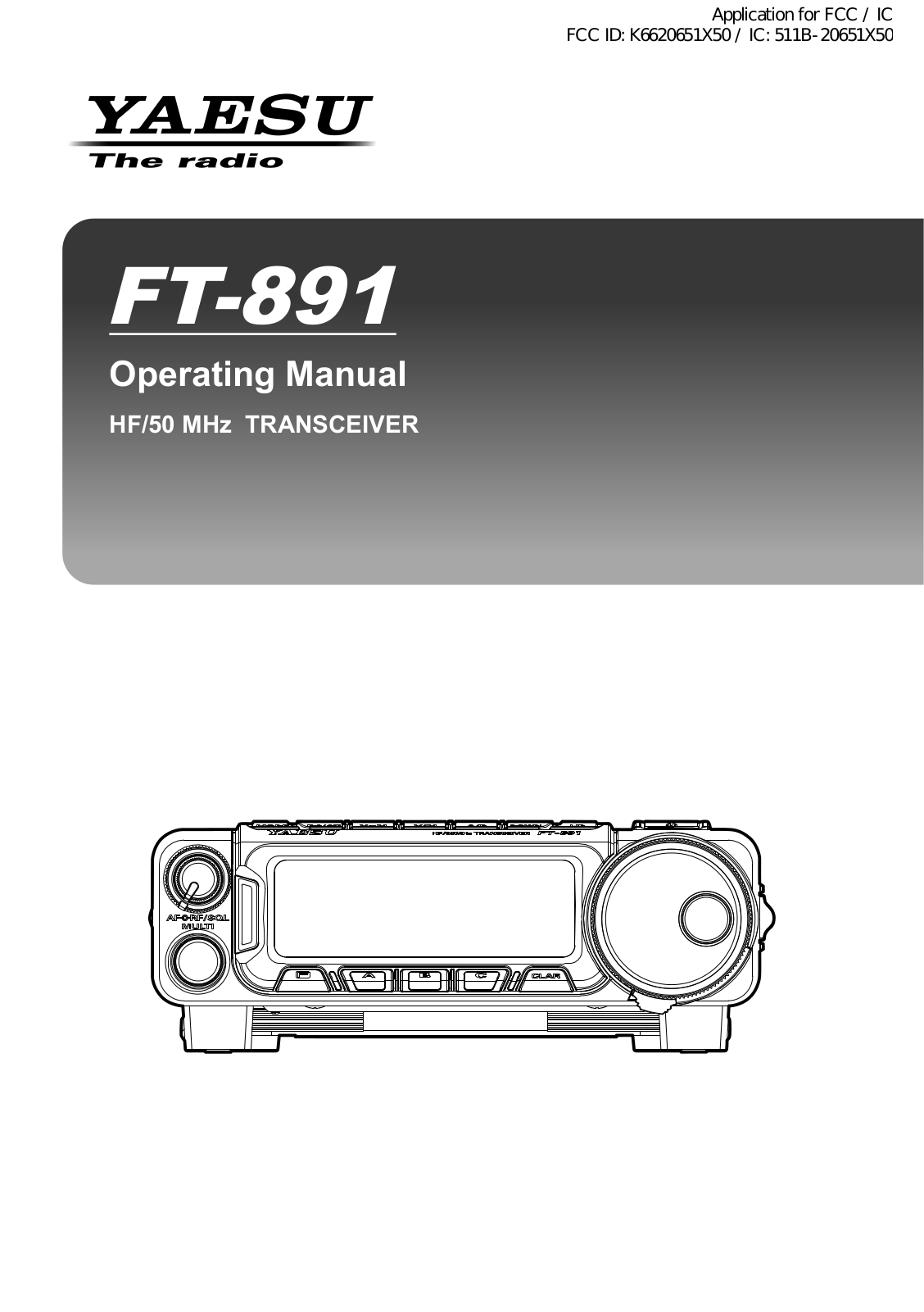 Yaesu Musen 20651X50 Users manual