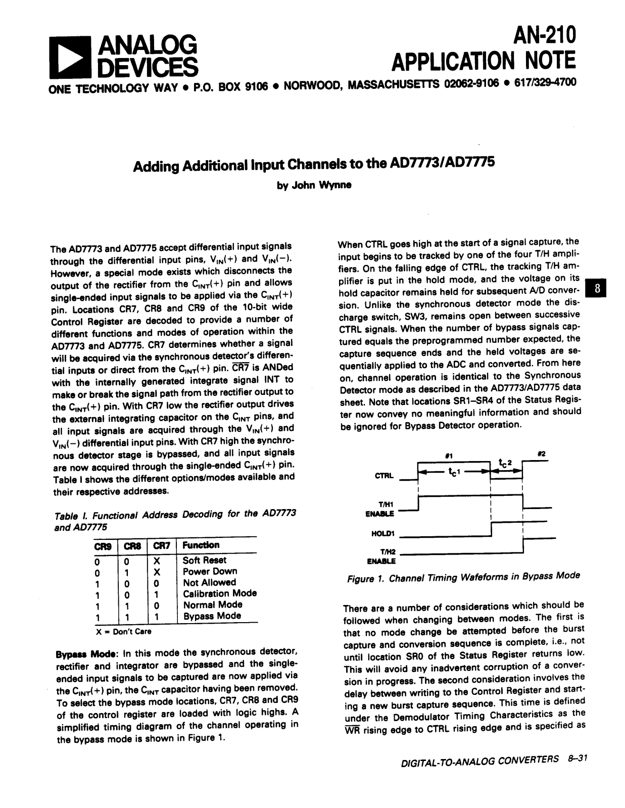 Analog Devices AN210 Application Notes