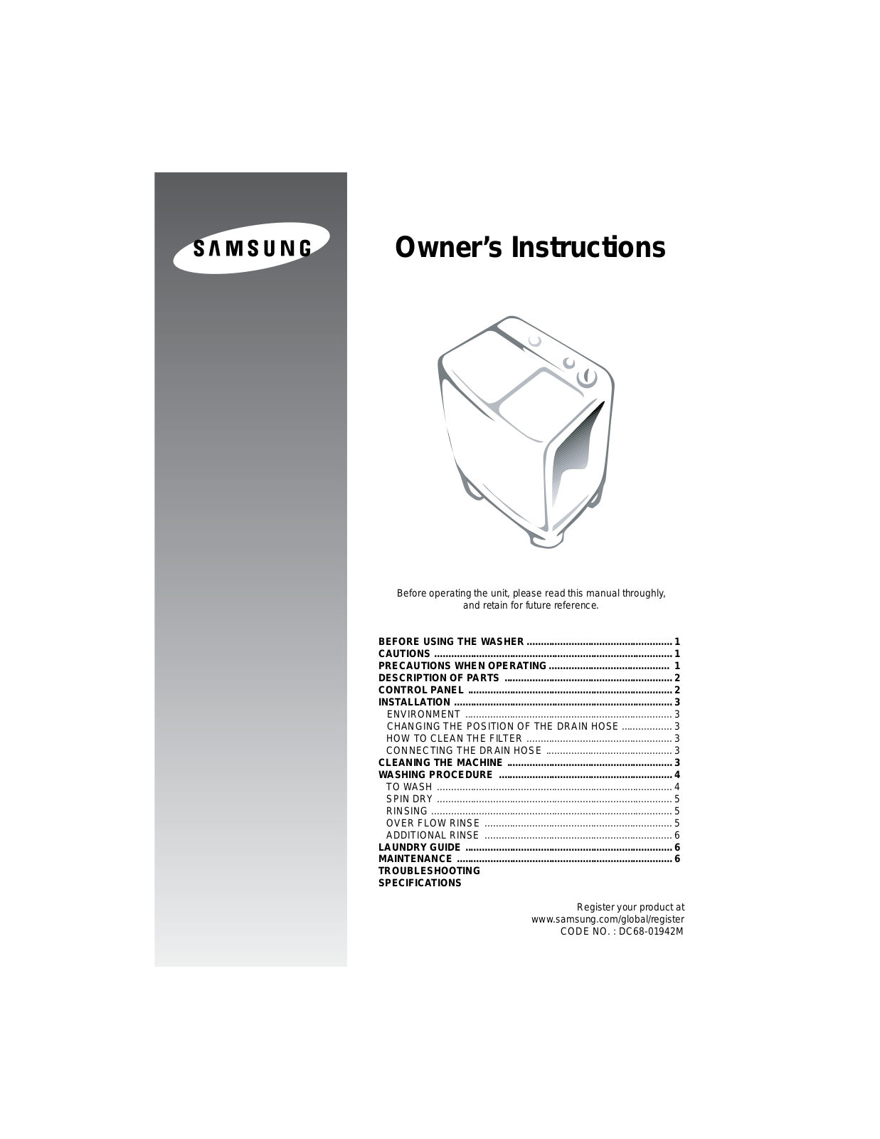 Samsung WT13J7PEG, WT10J7P User Manual