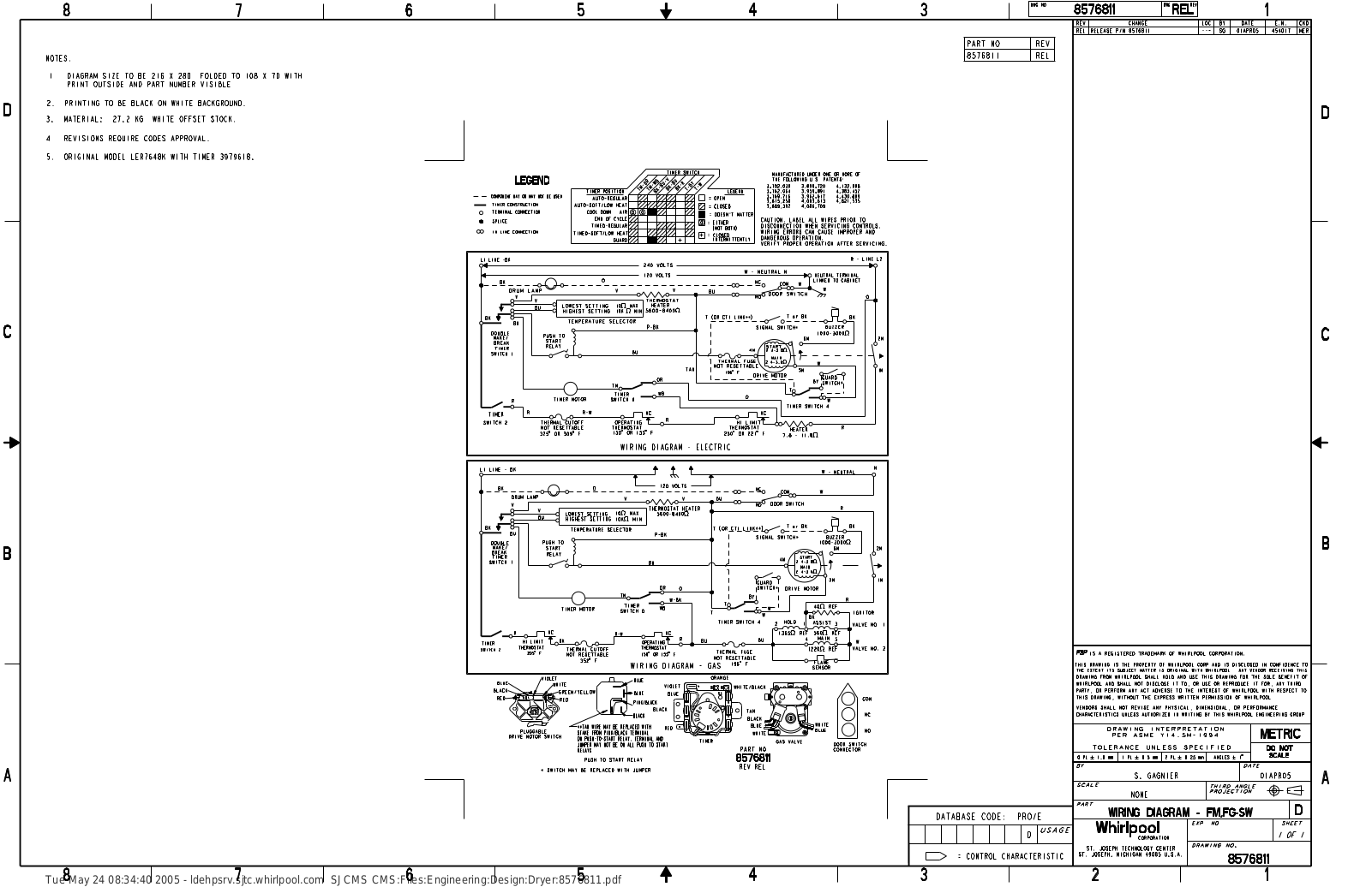 Whirlpool 1CWGD5790VQ0 Parts Diagram