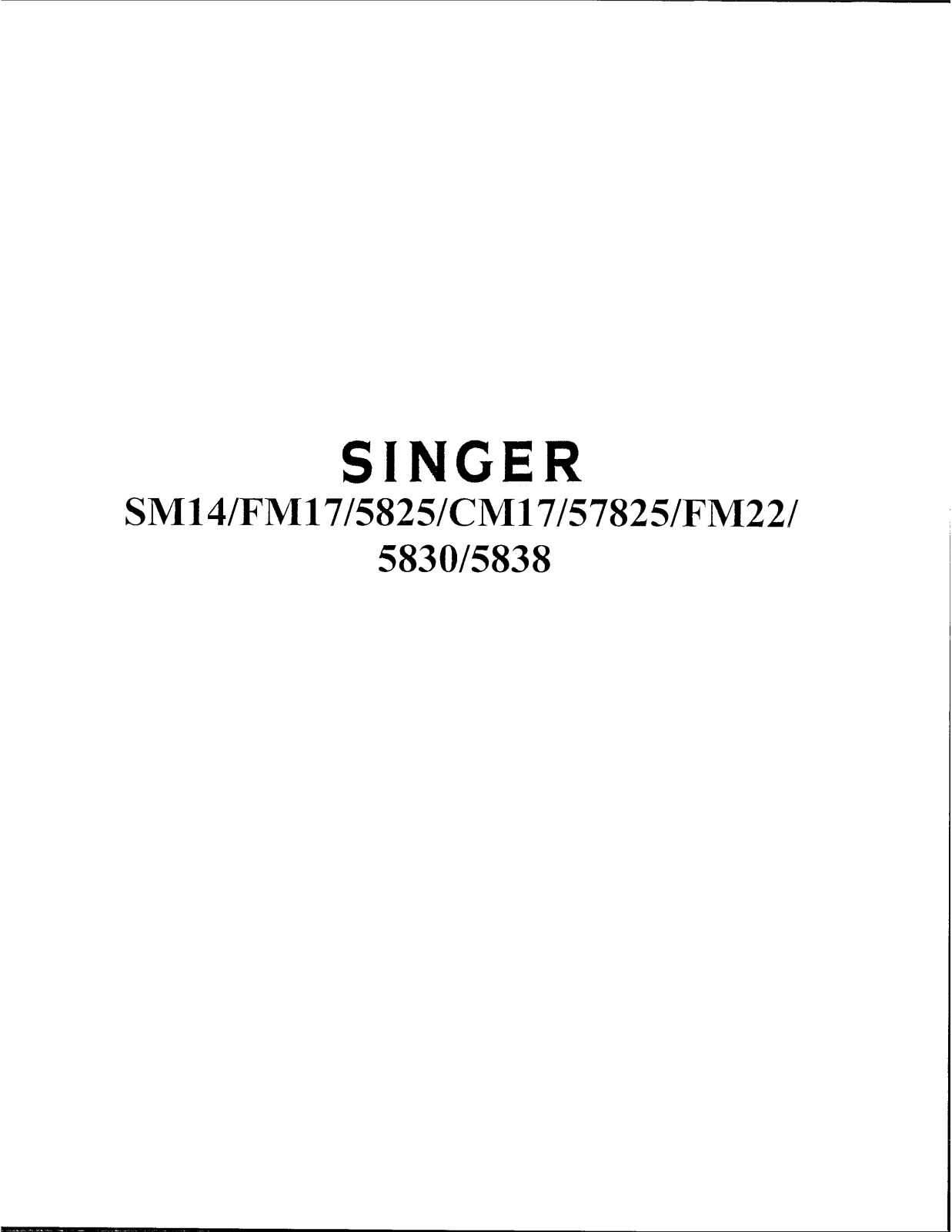 Singer 57825 User Manual