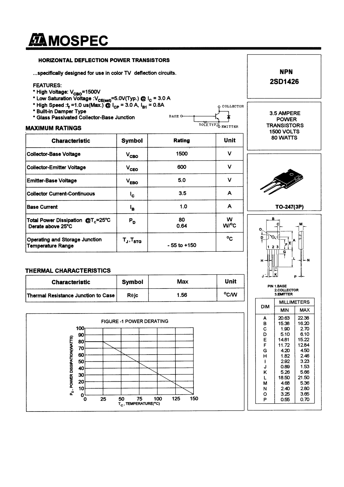 MOSPEC 2SD1426 Datasheet