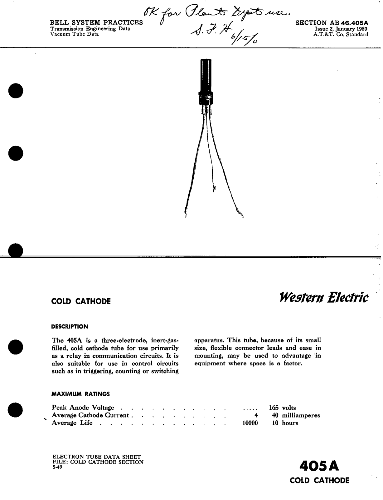 Western Electric 405-A Brochure