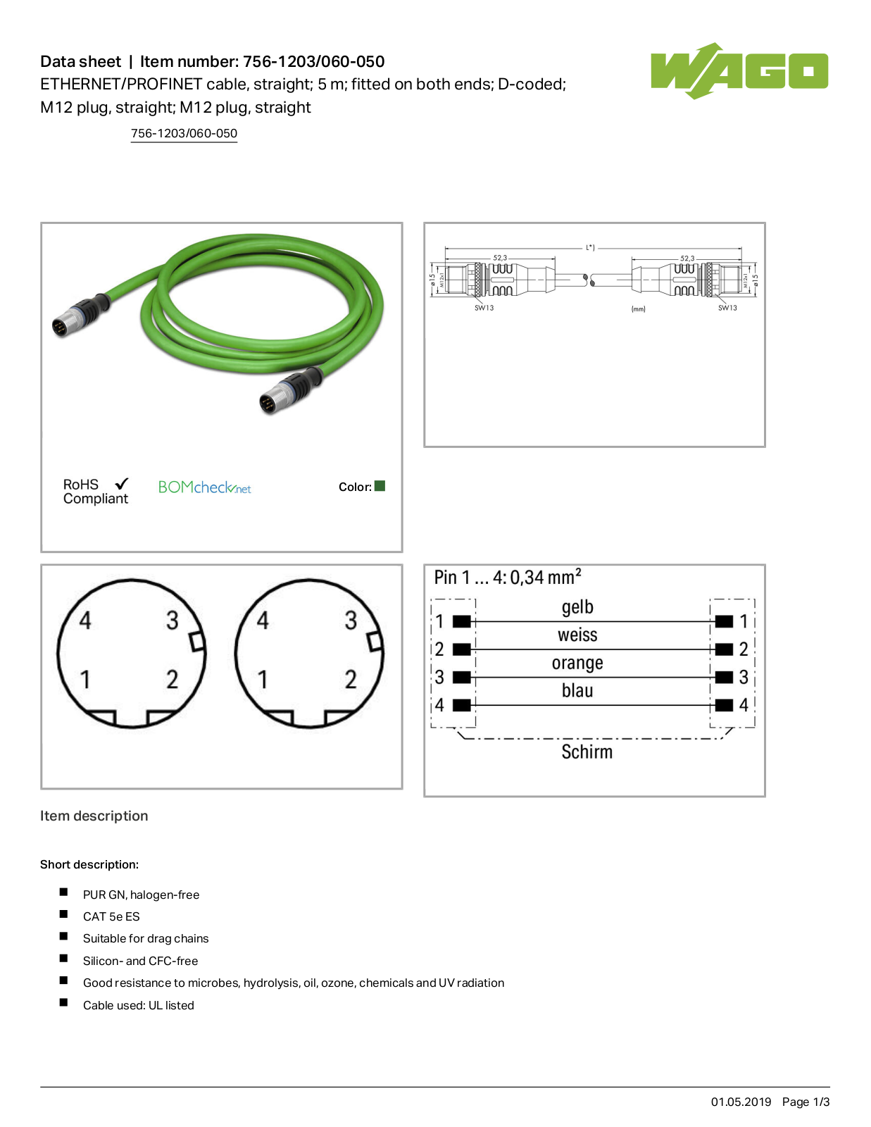 Wago 756-1203/060-050 Data Sheet