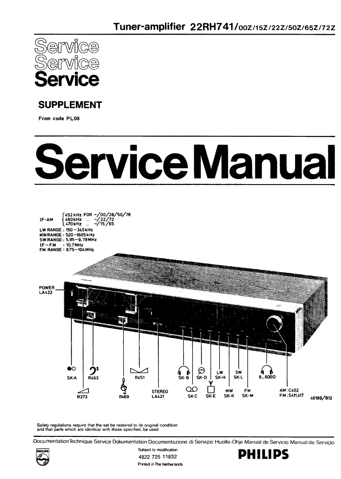 Philips 22-RH-741 Service Manual