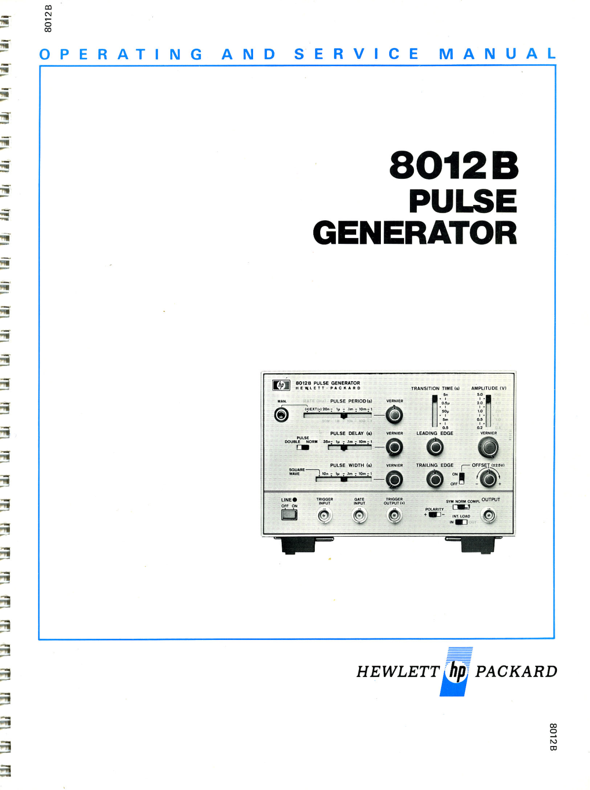 HP 8012B Service manual