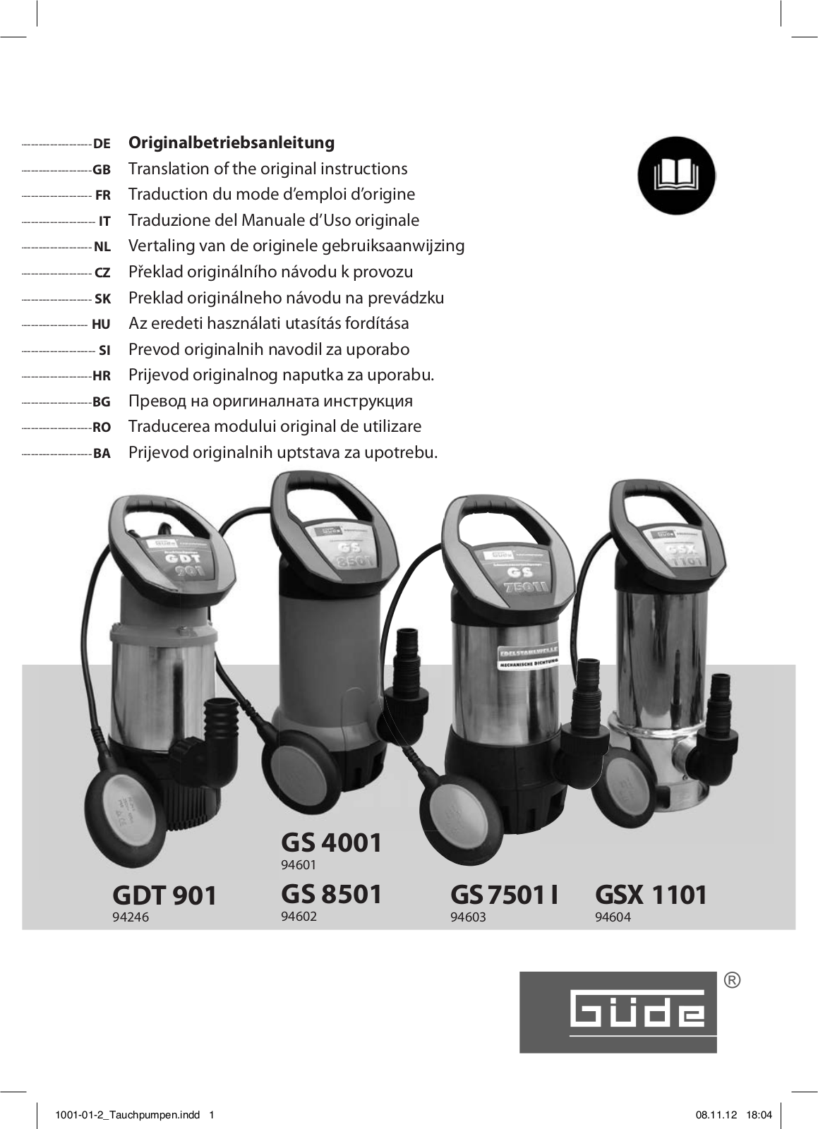 Güde GDT 901, GS 4001, GS 7501 I, GS 8501, GSX 1101 User Manual