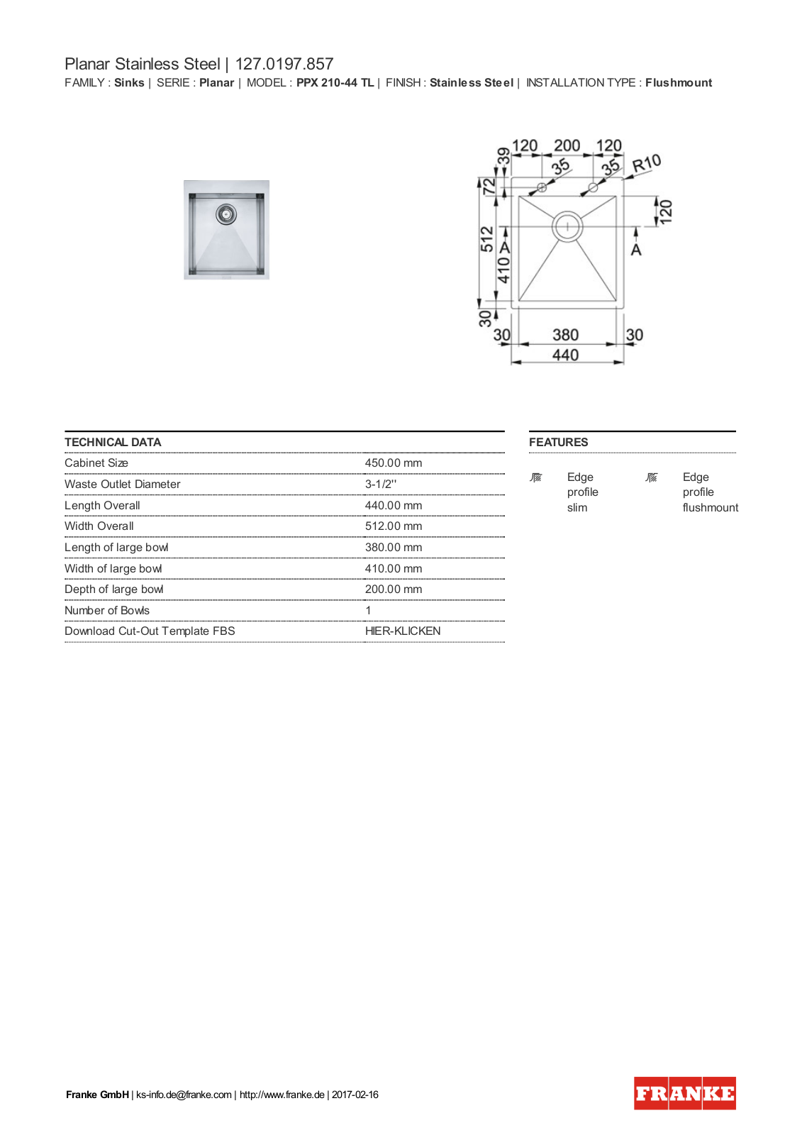 Franke 127.0197.857 Service Manual