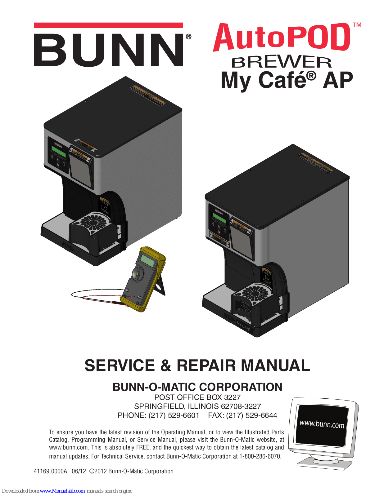 Bunn AutoPOD My Cafe AP Service & Repair Manual