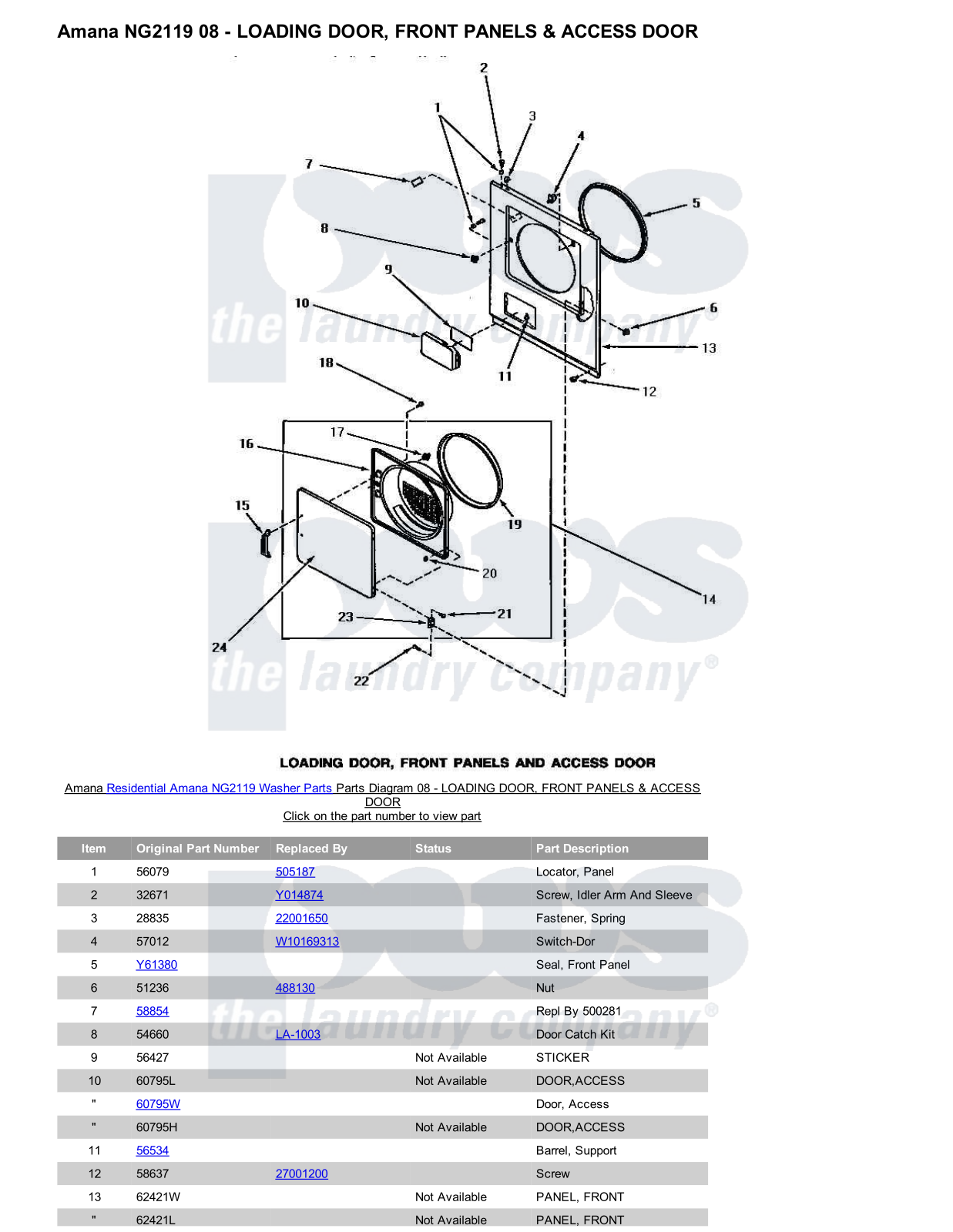 Amana NG2119 Parts Diagram