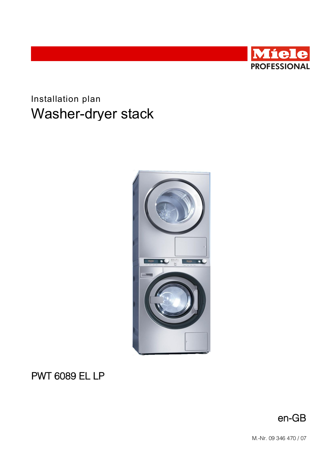 Miele PWT 6089 EL LP Installation diagram