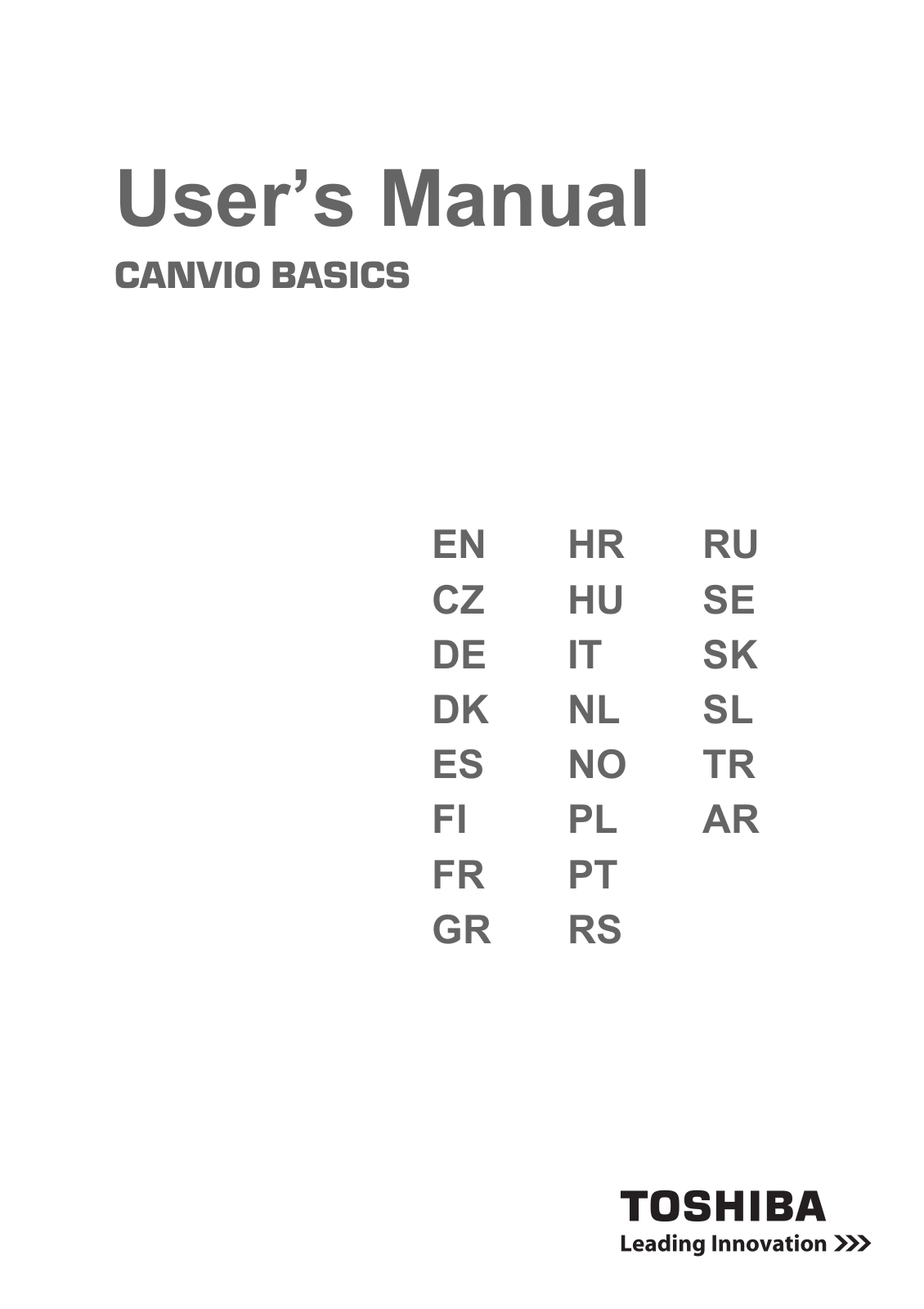 Toshiba Canvio Basics User Manual