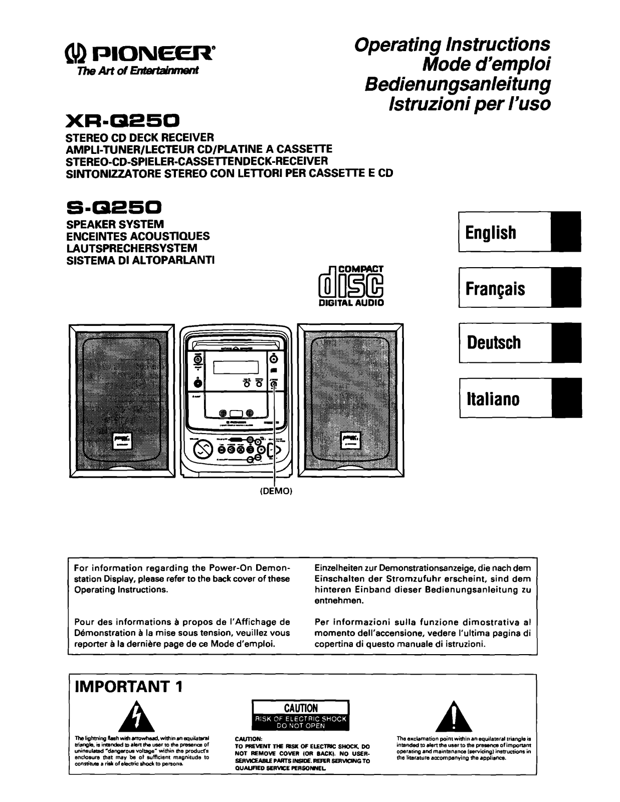 Pioneer XR-Q250 User Manual