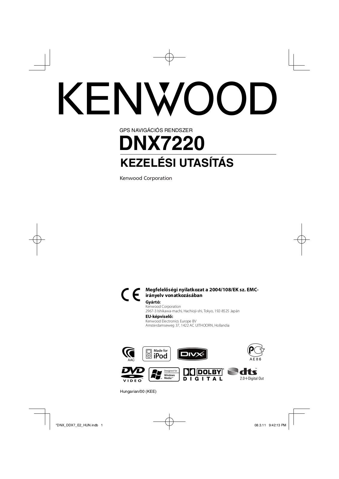 Kenwood DNX7220 User Manual