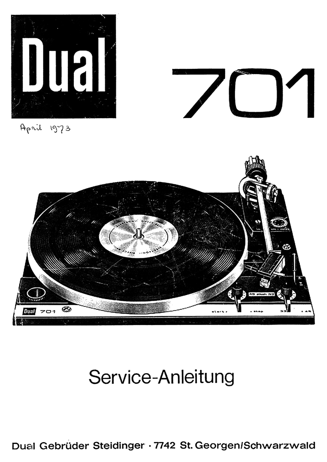 Dual 701 Service manual