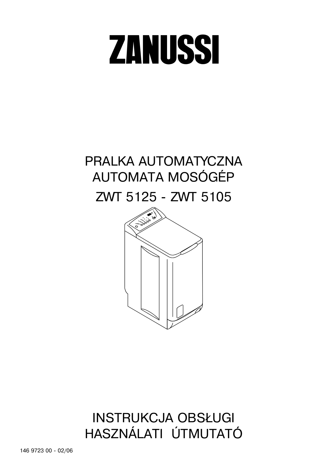 Zanussi ZWT5105, ZWT5125 User Manual