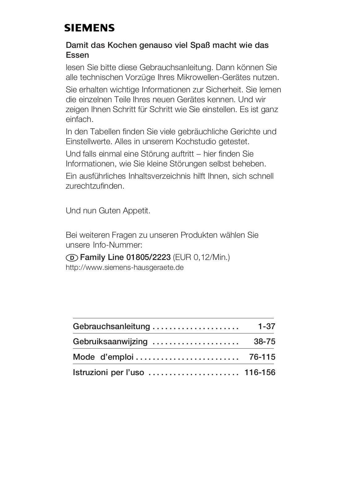 SIEMENS HF25M761 User Manual