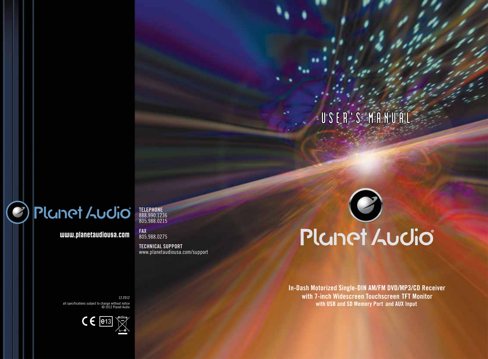 Planet Audio P9725B User Manual