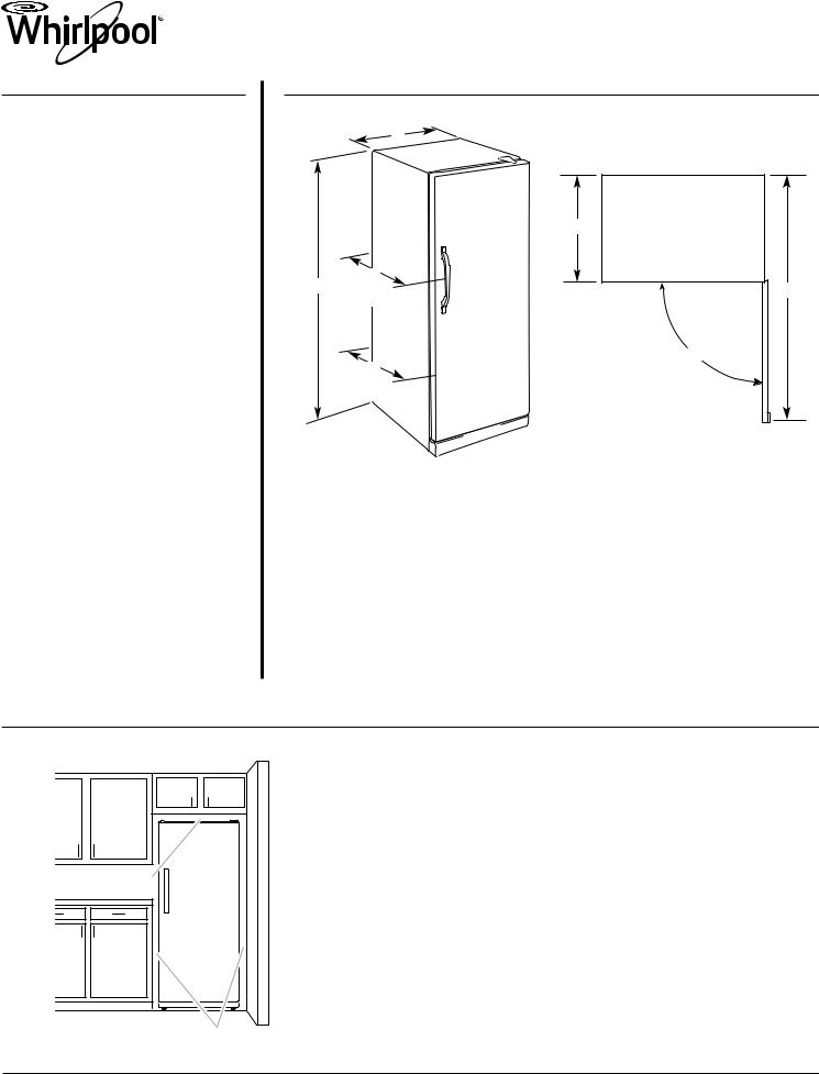 Whirlpool EV181NZTQ Dimension Guide