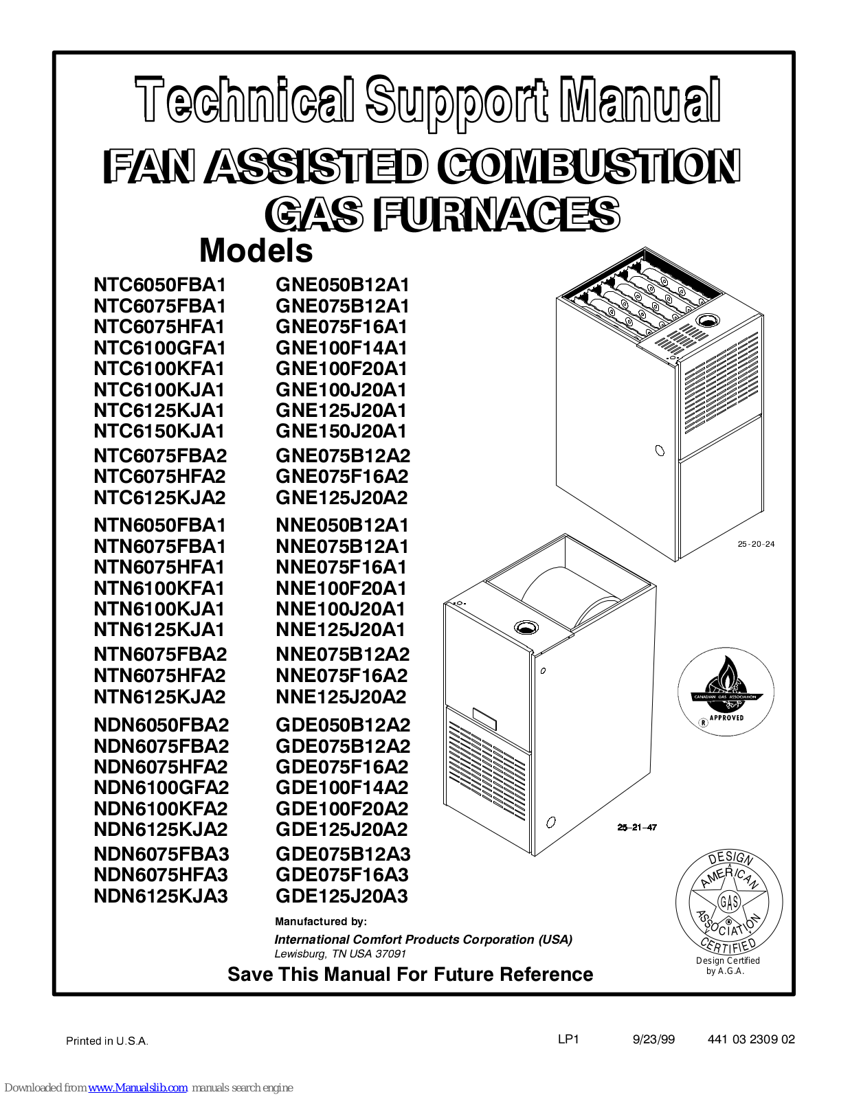 ICP NTC6075FBA1, NTC6100KFA1, NTC6075HFA1, NTC6100GFA1, NTC6100KJA1 Technical Support Manual