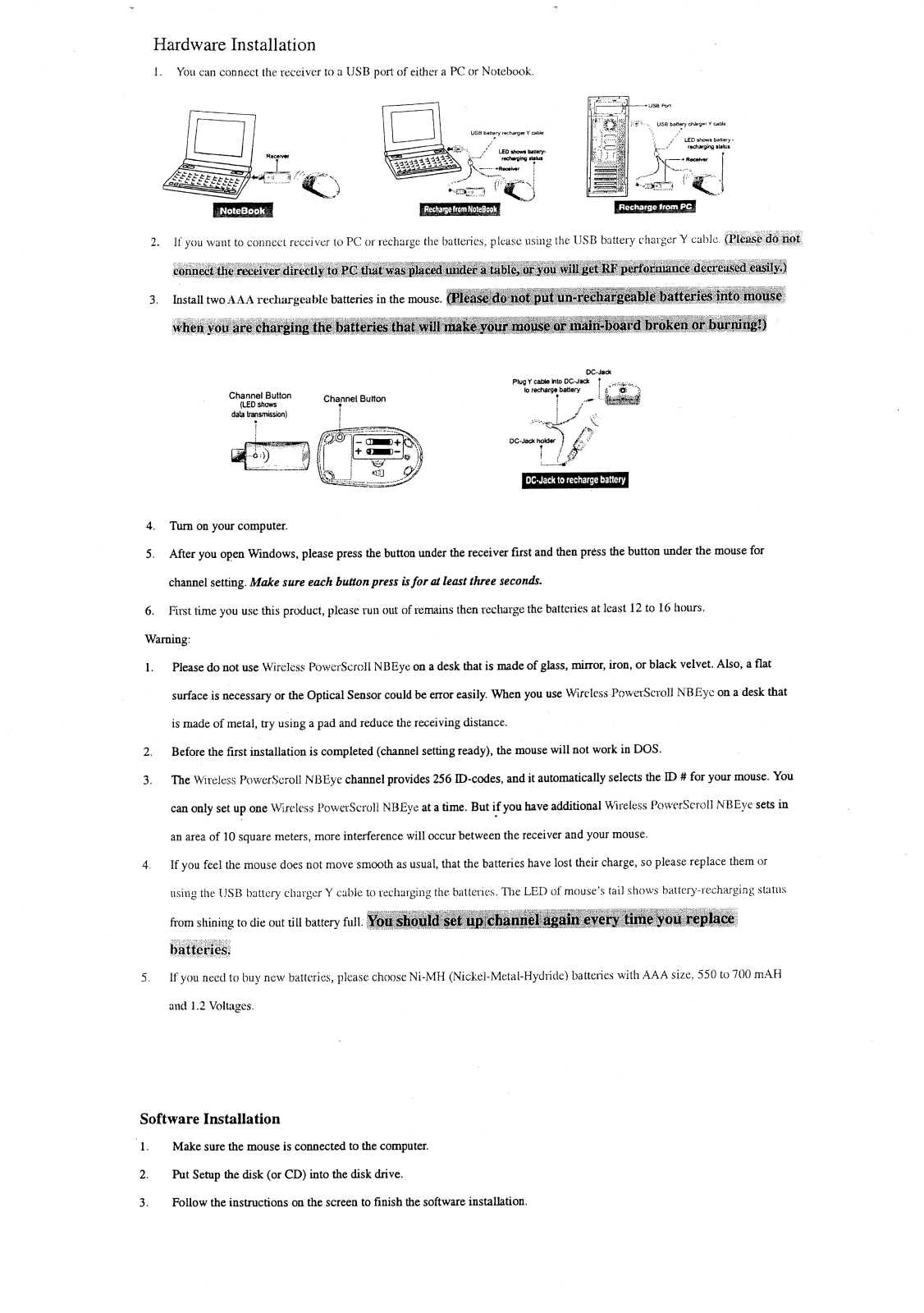 KYE SYSTEMS GMZHC Users manual