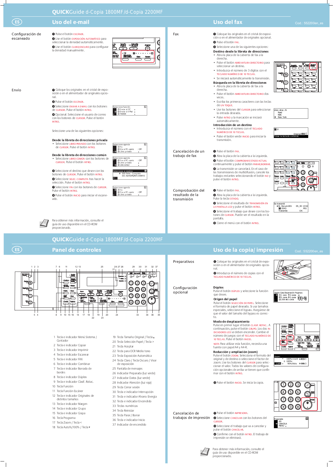 Olivetti D-COPIA 1800MF, D-COPIA 2200MF Quick guide