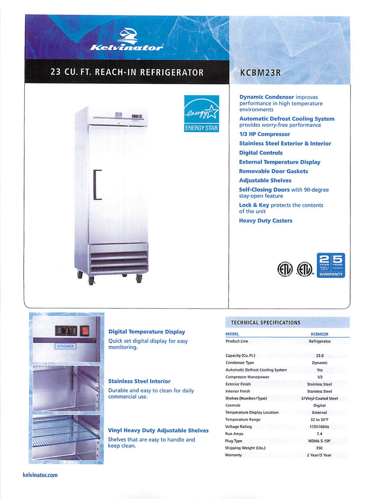 Kelvinator Commercial KCBM23R User Manual