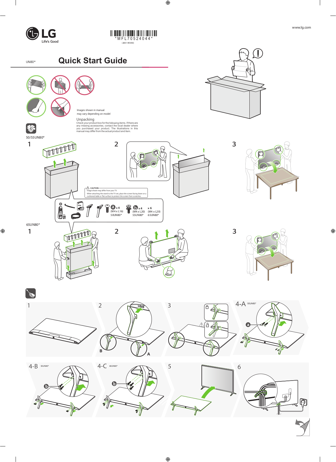 LG 65UN8000PTA QUICK SETUP GUIDE