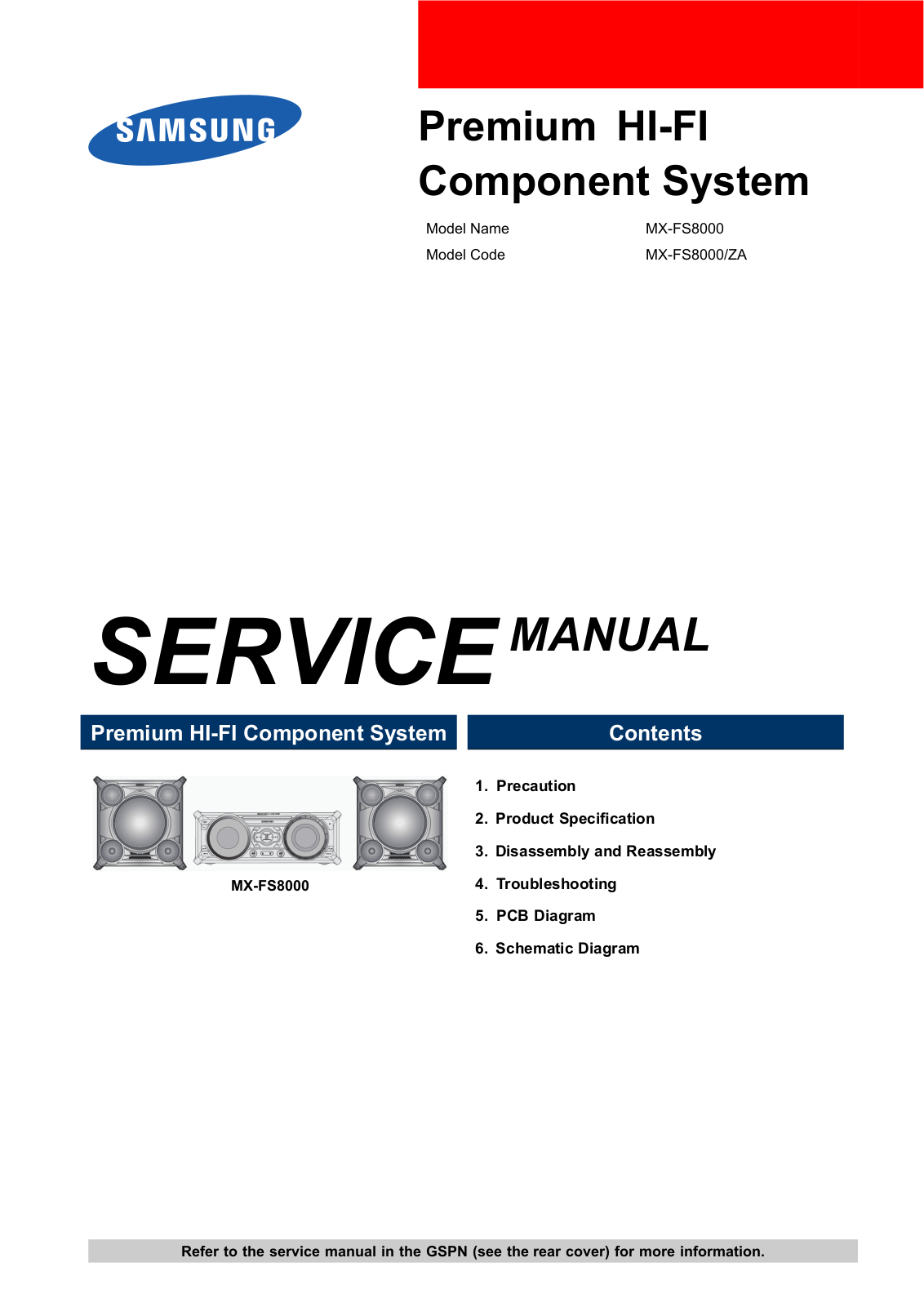 Samsung MX-FS8000 Schematic