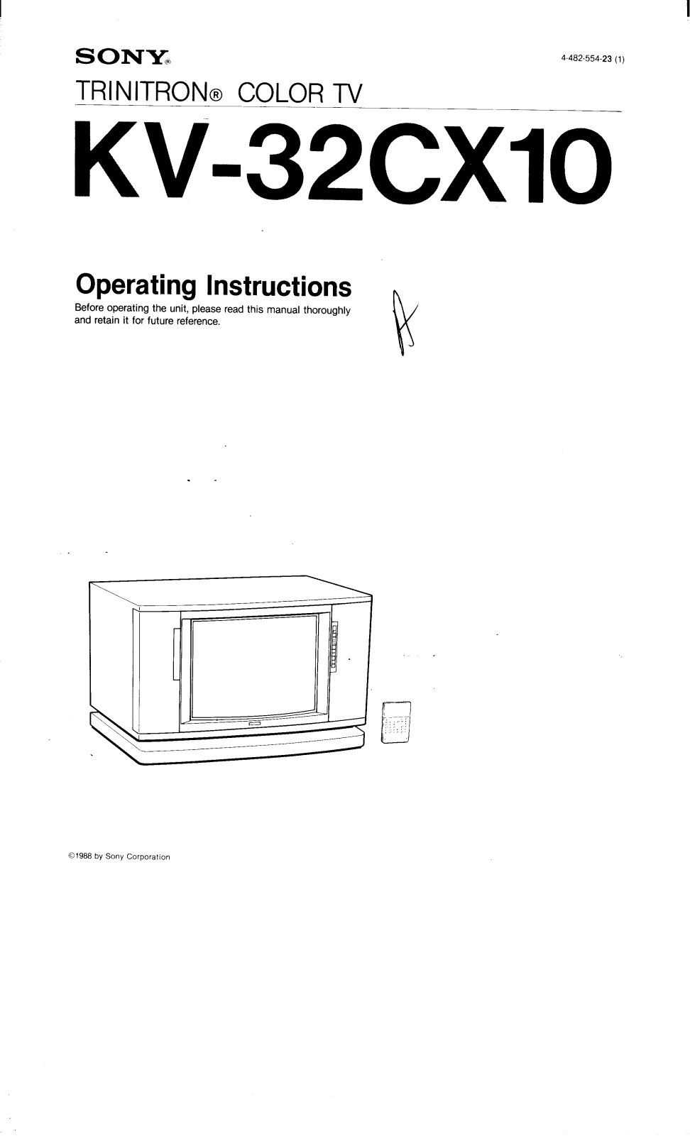 Sony KV-32CX10 Primary User Manual