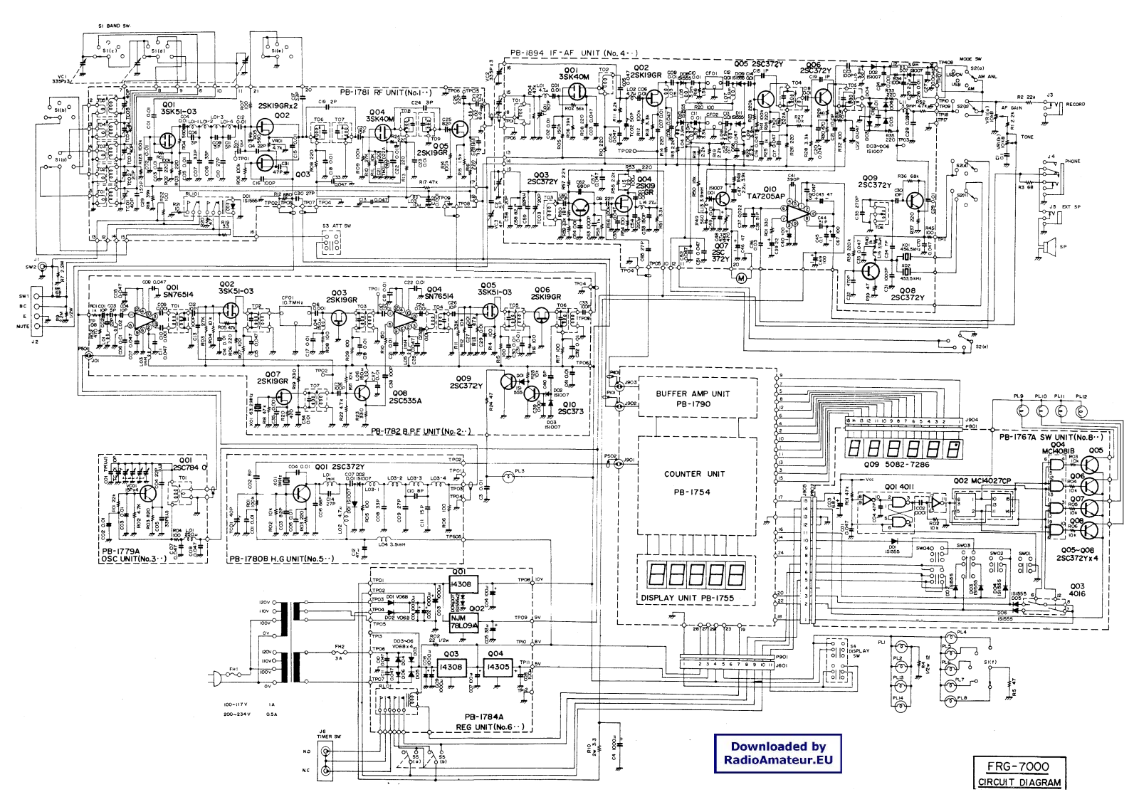 Yaesu FRG7000 Schematic