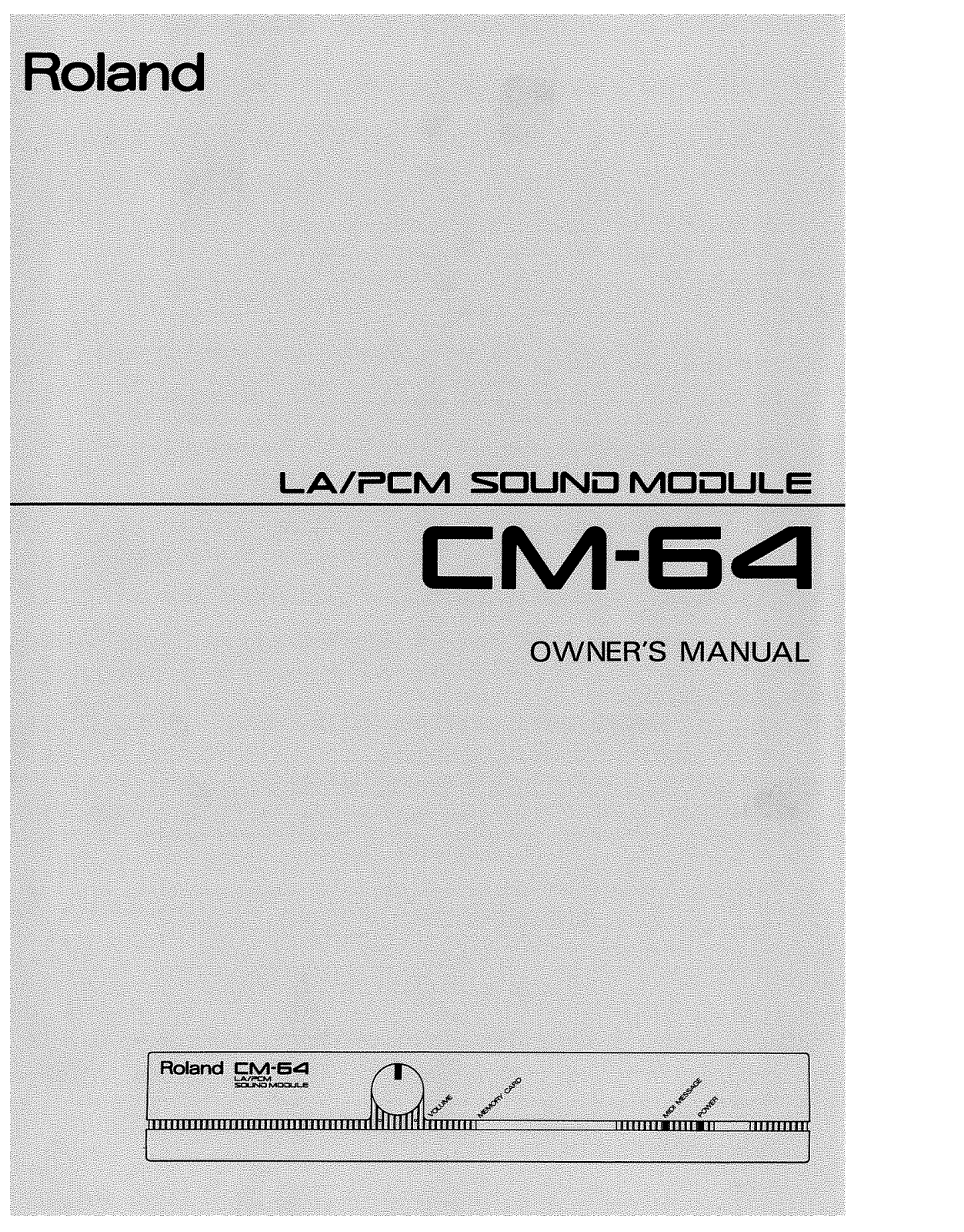 Roland CM-64 User Manual