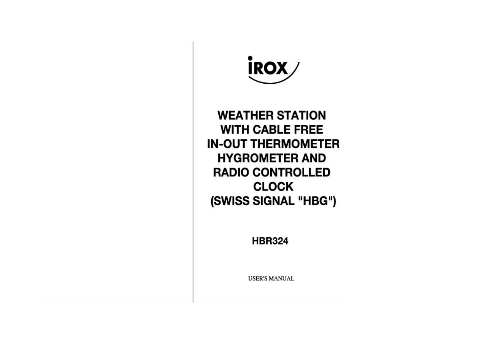 Irox HBR324 User Manual