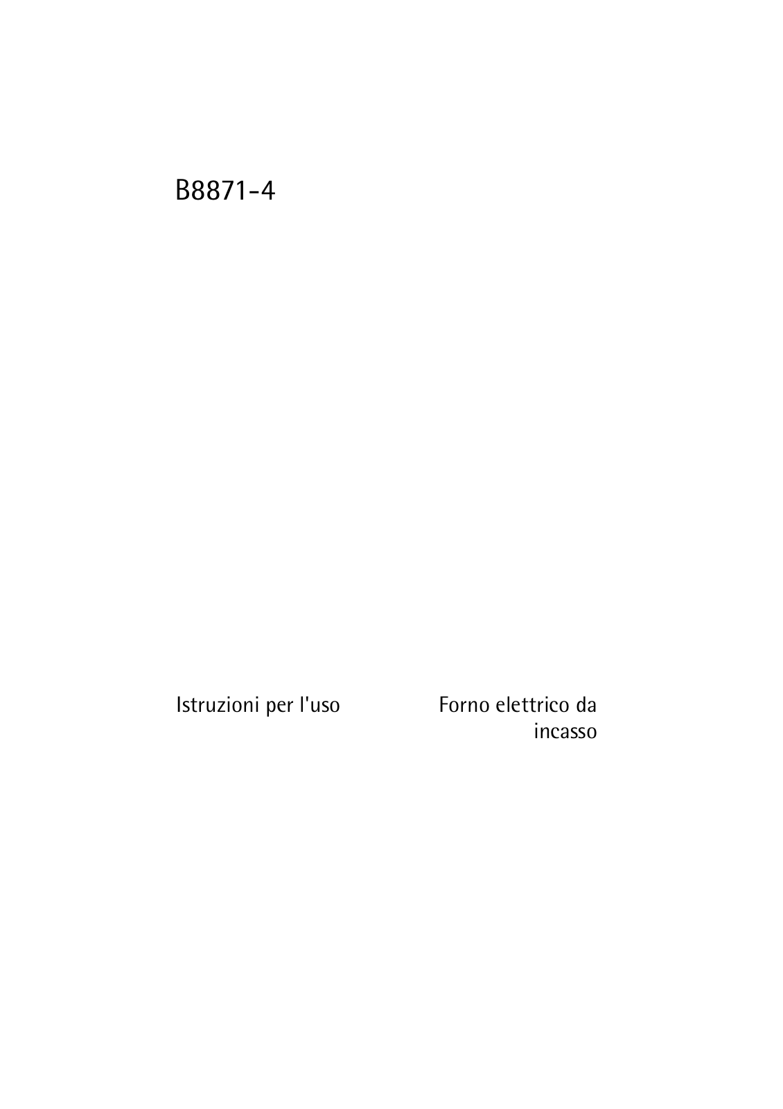 AEG COMPETENCE B8871-4 User Manual