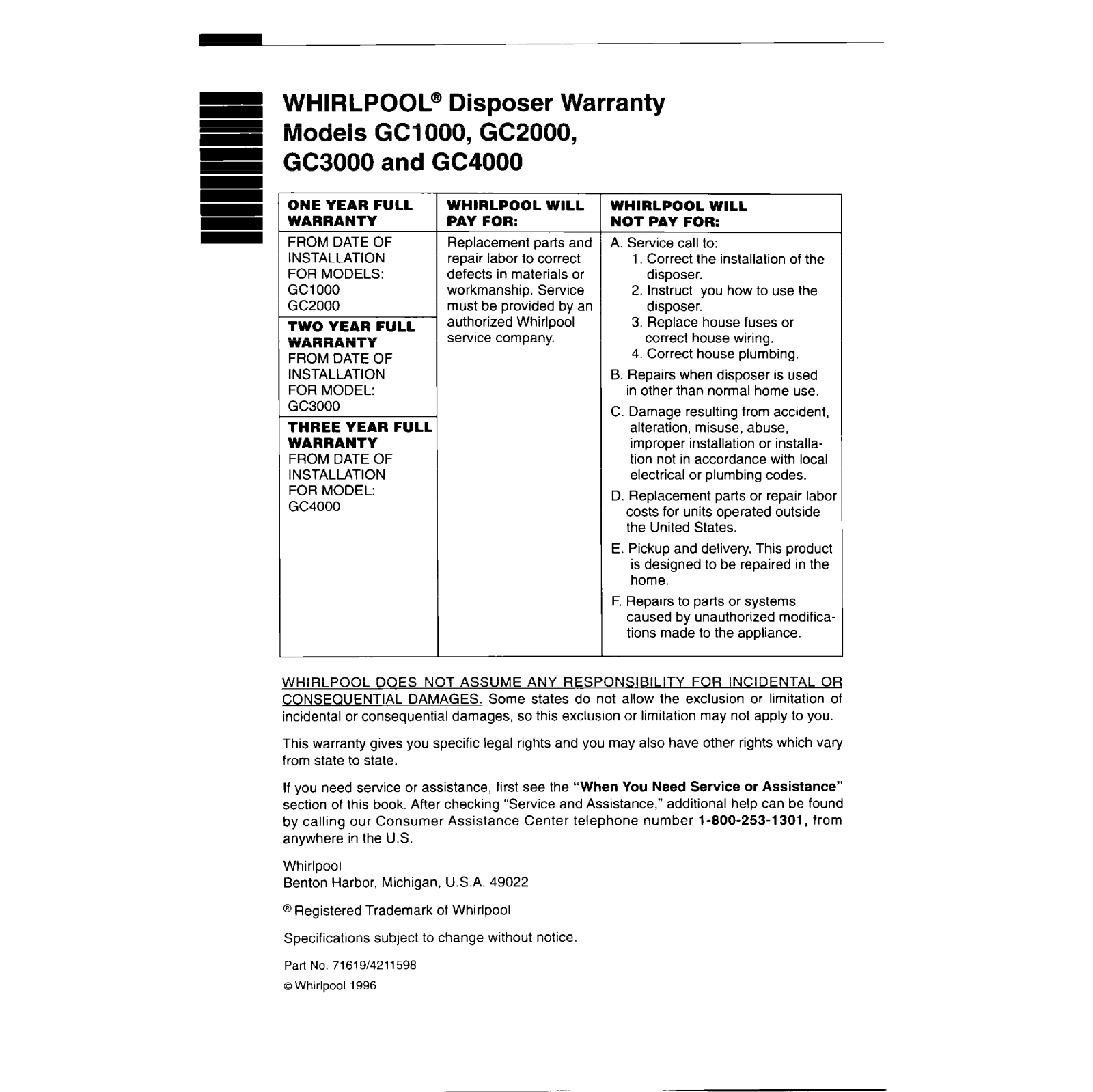 Whirlpool GC4000, GC2000, GCI 000, GC3000 User Manual - ManualMachine.com