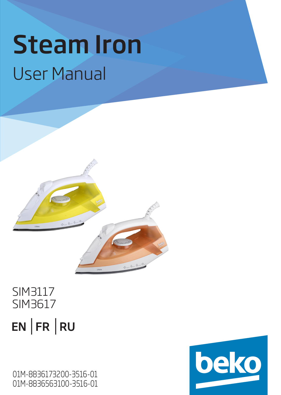 Beko SIM3617, SIM3117 User manual