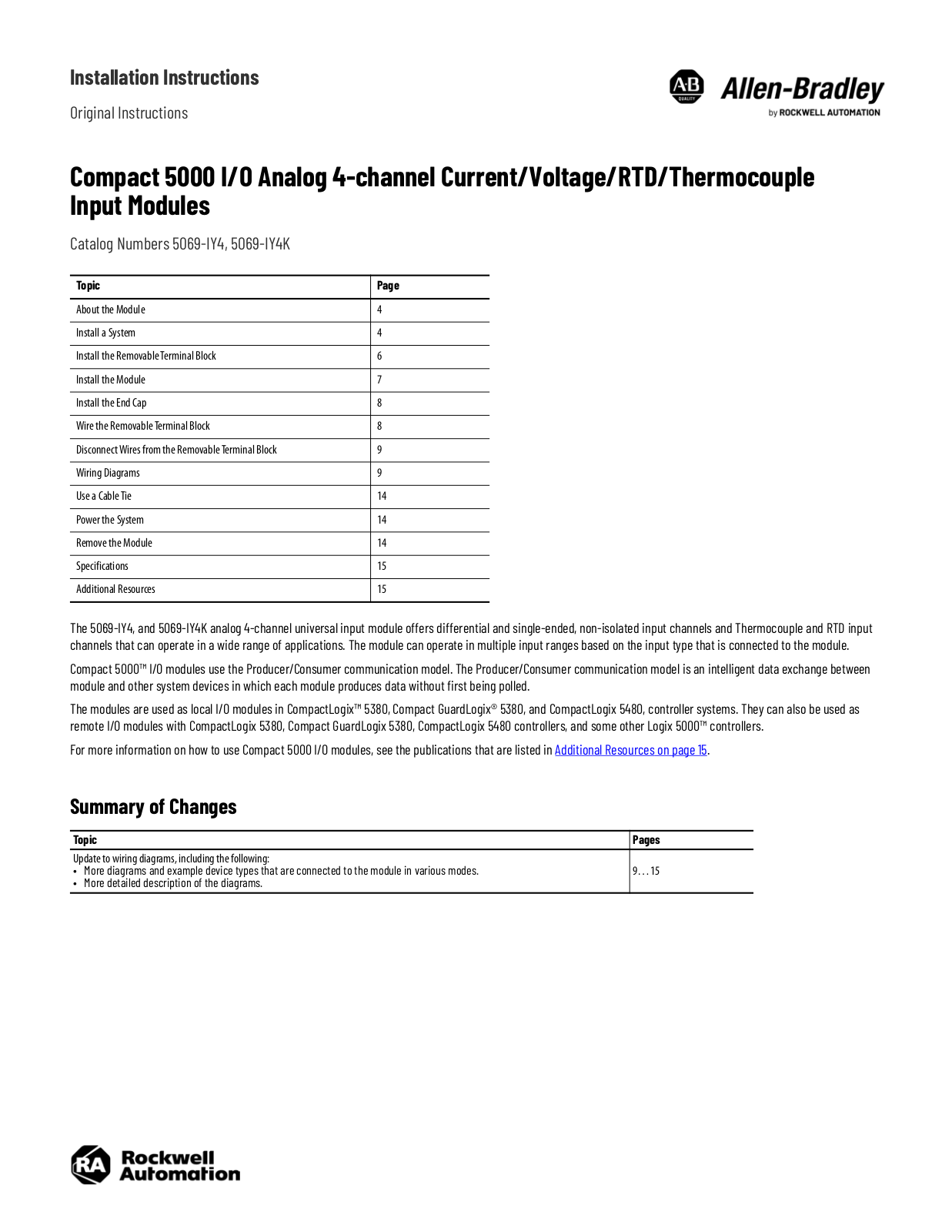 Allen-Bradley Compact 5000 Installation Manual