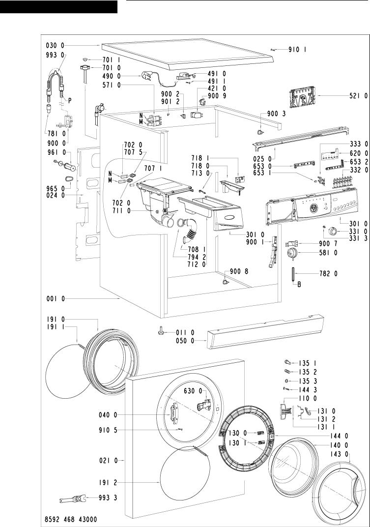 Whirlpool AWO43115 Schematic