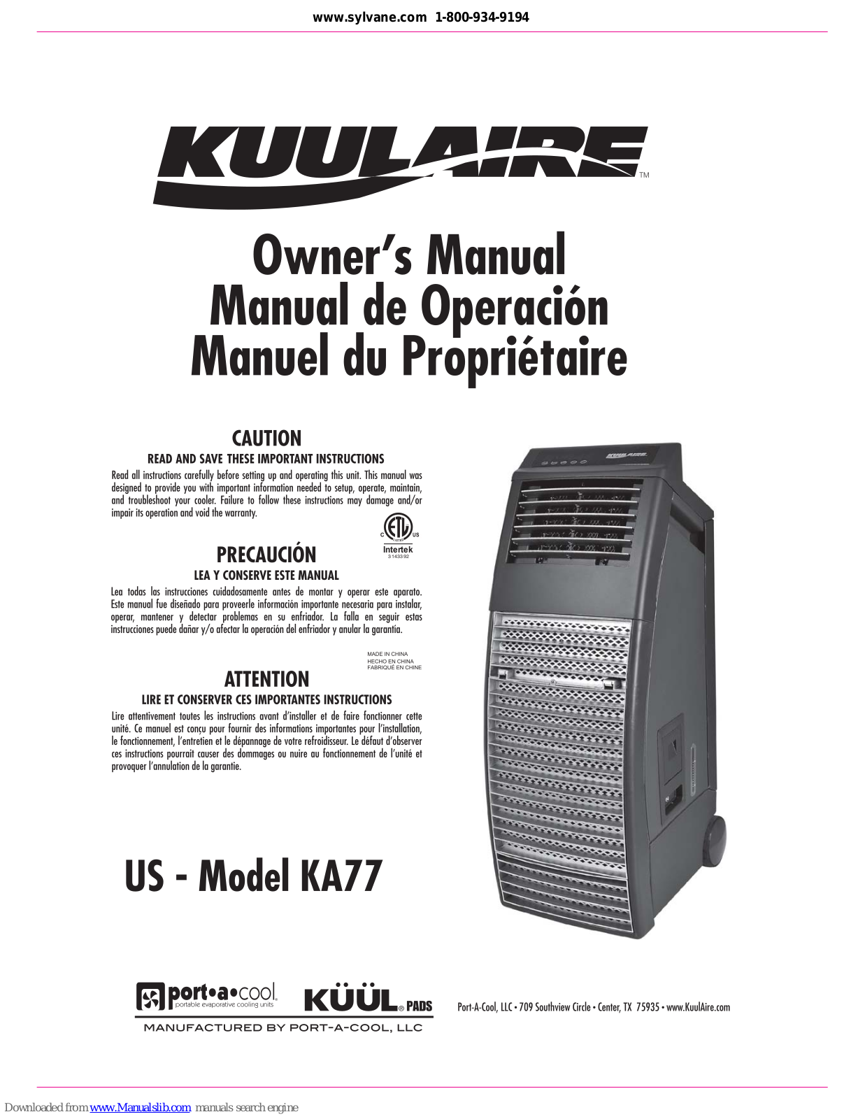 KUULAIRE KA77 Owner's Manual