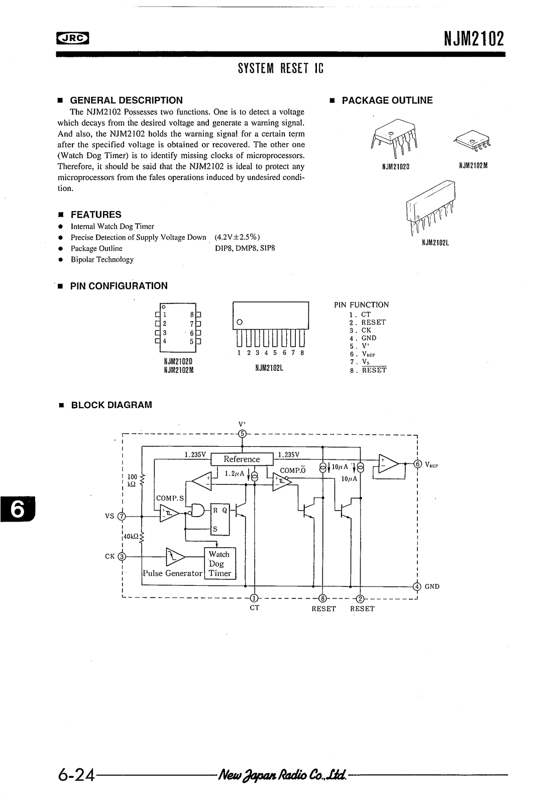 JRC NJM2102D, NJM2102L, NJM2102M Datasheet