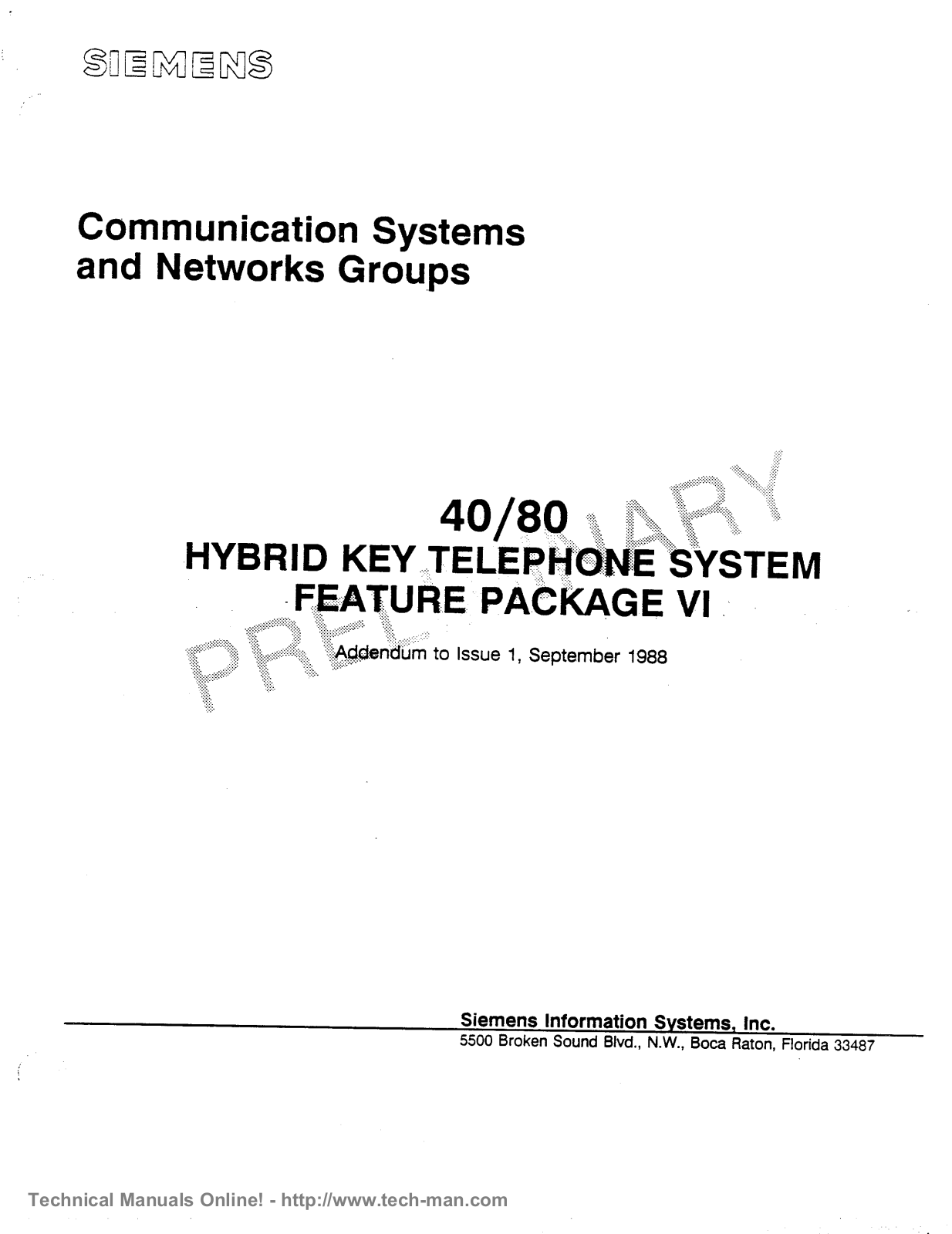Siemens 80 User Manual